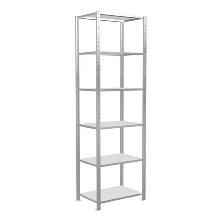 Schulte Grundregal Steckregal MULTIplus150 2500 x 750 x 500 mm 6 Fachböden Kreuzstrebe RAL 7035 lichtgrau