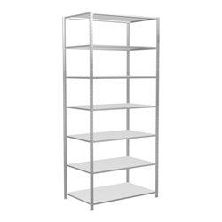 Schulte Grundregal Steckregal MULTIplus150 3000 x 1300 x 800 mm 7 Fachböden Kreuzstrebe RAL 7035 lichtgrau