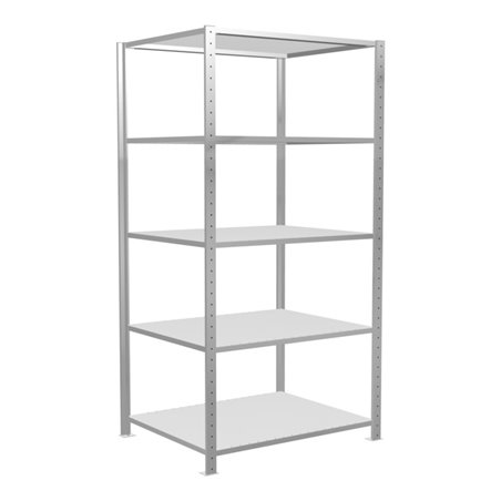 Schulte Grundregal Steckregal MULTIplus150 2000 x 1000 x 800 mm 5 Fachböden Kreuzstrebe RAL 7035 lichtgrau