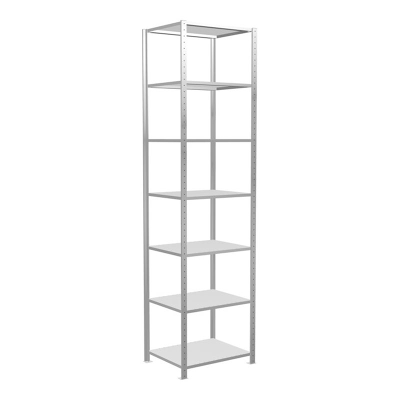 Schulte Grundregal Steckregal MULTIplus150 3000 x 750 x 600 mm 7 Fachböden Kreuzstrebe RAL 7035 lichtgrau