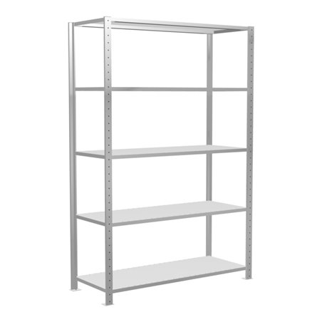 Schulte Grundregal Steckregal MULTIplus150 2000 x 1300 x 500 mm 5 Fachböden Kreuzstrebe RAL 7035 lichtgrau
