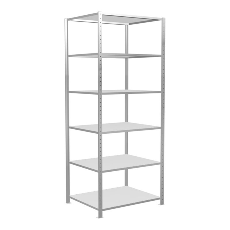 Schulte Grundregal Steckregal MULTIplus150 2500 x 1000 x 800 mm 6 Fachböden Kreuzstrebe RAL 7035 lichtgrau