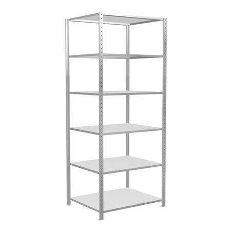 Schulte Grundregal Steckregal MULTIplus150 2500 x 1000 x 800 mm 6 Fachböden Kreuzstrebe RAL 7035 lichtgrau