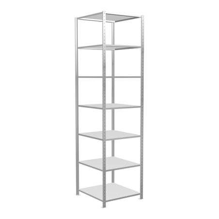 Schulte Grundregal Steckregal MULTIplus150 3000 x 750 x 800 mm 7 Fachböden Kreuzstrebe RAL 7035 lichtgrau