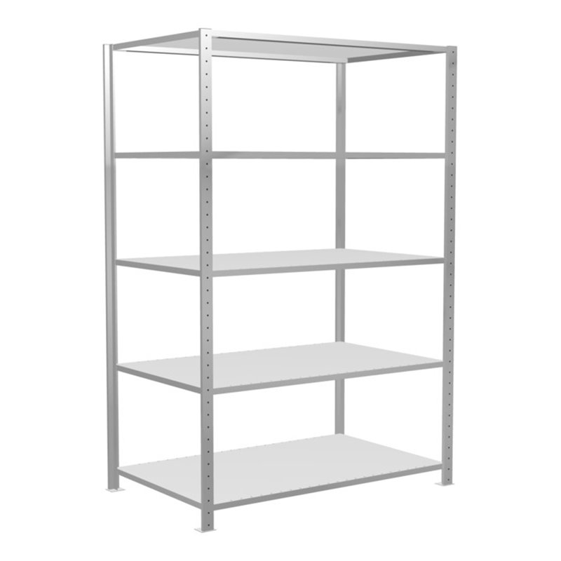 Schulte Grundregal Steckregal MULTIplus150 2000 x 1300 x 800 mm 5 Fachböden Kreuzstrebe RAL 7035 lichtgrau