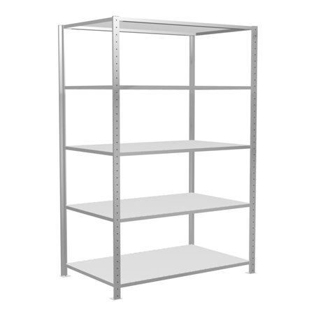 Schulte Grundregal Steckregal MULTIplus150 2000 x 1300 x 800 mm 5 Fachböden Kreuzstrebe RAL 7035 lichtgrau