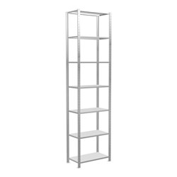 Schulte Grundregal Steckregal MULTIplus150 3000 x 750 x 400 mm 7 Fachböden Kreuzstrebe RAL 7035 lichtgrau