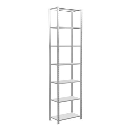 Schulte Grundregal Steckregal MULTIplus150 3000 x 750 x 400 mm 7 Fachböden Kreuzstrebe RAL 7035 lichtgrau