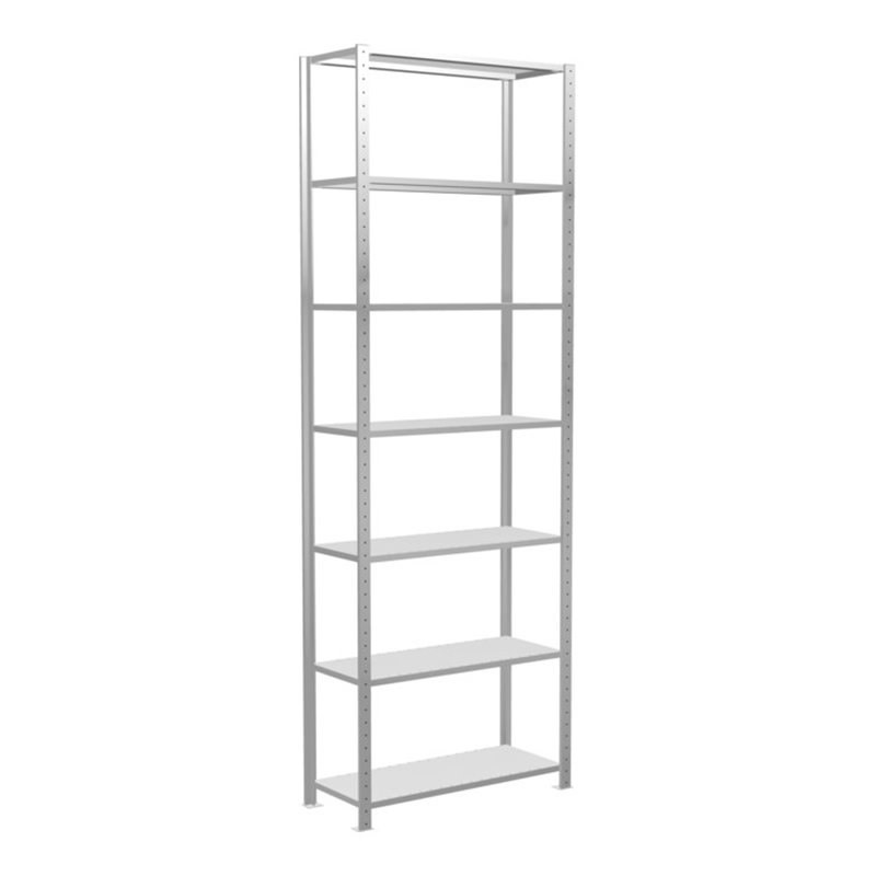 Schulte Grundregal Steckregal MULTIplus150 3000 x 1000 x 400 mm 7 Fachböden Kreuzstrebe RAL 7035 lichtgrau