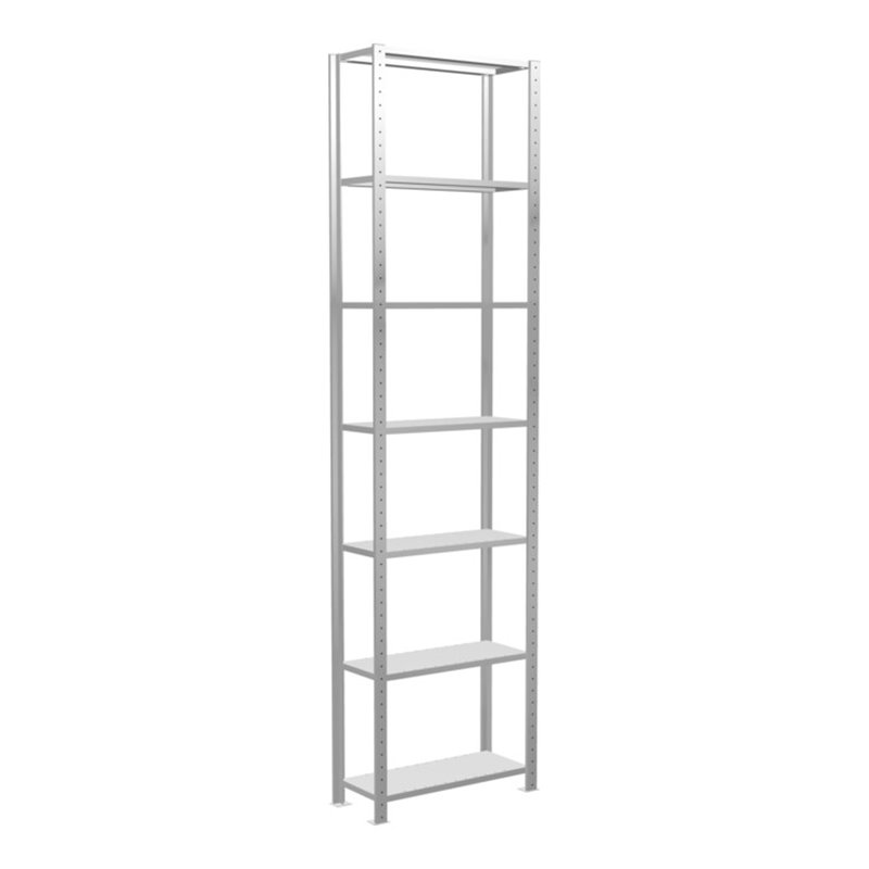 Schulte Grundregal Steckregal MULTIplus150 3000 x 750 x 300 mm 7 Fachböden Kreuzstrebe RAL 7035 lichtgrau