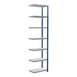 Schulte Anbauregal Steckregal MULTIplus250 3000 x 750 x 400 mm 7 Fachböden Kreuzstrebe RAL 5010 enzianblau/verzinkt/verzinkt