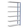 Schulte Anbauregal Steckregal MULTIplus250 2500 x 1300 x 400 mm 6 Fachböden Kreuzstrebe RAL 5010 enzianblau/verzinkt