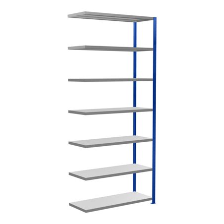 Schulte Anbauregal Steckregal MULTIplus250 3000 x 1300 x 500 mm 7 Fachböden Kreuzstrebe RAL 5010 enzianblau/verzinkt