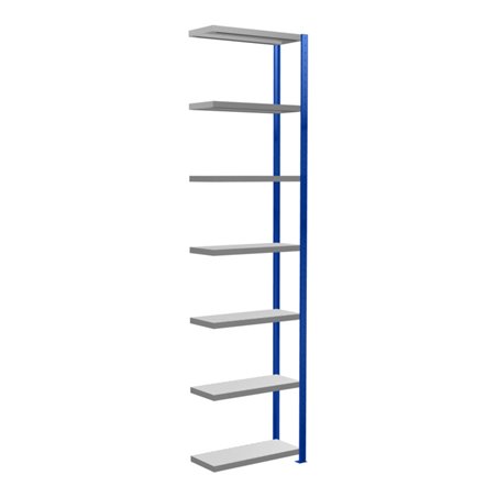 Schulte Anbauregal Steckregal MULTIplus250 3000 x 750 x 300 mm 7 Fachböden Kreuzstrebe RAL 5010 enzianblau/verzinkt/verzinkt