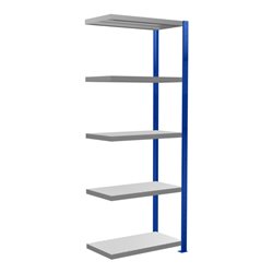 Schulte Anbauregal Steckregal MULTIplus250 2000 x 750 x 400 mm 5 Fachböden Kreuzstrebe RAL 5010 enzianblau/verzinkt/verzinkt