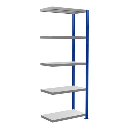 Schulte Anbauregal Steckregal MULTIplus250 2000 x 750 x 400 mm 5 Fachböden Kreuzstrebe RAL 5010 enzianblau/verzinkt/verzinkt
