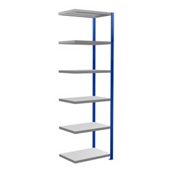 Schulte Anbauregal Steckregal MULTIplus250 2500 x 750 x 500 mm 6 Fachböden Kreuzstrebe RAL 5010 enzianblau/verzinkt/verzinkt