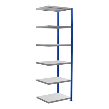 Schulte Anbauregal Steckregal MULTIplus250 2500 x 750 x 600 mm 6 Fachböden Kreuzstrebe RAL 5010 enzianblau/verzinkt/verzinkt