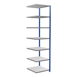 Schulte Anbauregal Steckregal MULTIplus250 3000 x 750 x 800 mm 7 Fachböden Kreuzstrebe RAL 5010 enzianblau/verzinkt/verzinkt