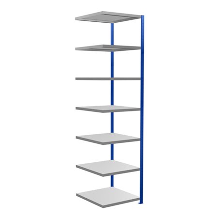 Schulte Anbauregal Steckregal MULTIplus250 3000 x 750 x 800 mm 7 Fachböden Kreuzstrebe RAL 5010 enzianblau/verzinkt/verzinkt