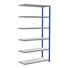 Schulte Anbauregal Steckregal MULTIplus250 2500 x 1300 x 500 mm 6 Fachböden Kreuzstrebe RAL 5010 enzianblau/verzinkt