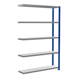 Schulte Anbauregal Steckregal MULTIplus250 2000 x 1300 x 300 mm 5 Fachböden Kreuzstrebe RAL 5010 enzianblau/verzinkt