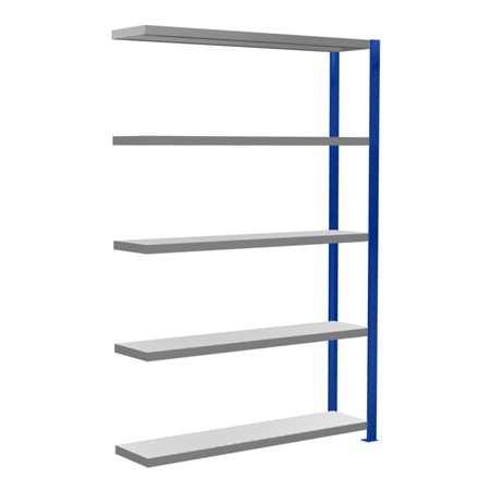 Schulte Anbauregal Steckregal MULTIplus250 2000 x 1300 x 300 mm 5 Fachböden Kreuzstrebe RAL 5010 enzianblau/verzinkt