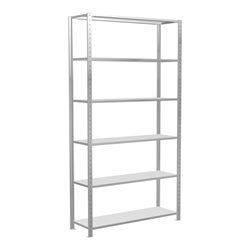 Schulte Grundregal Steckregal MULTIplus150 2500 x 1300 x 400 mm 6 Fachböden Kreuzstrebe RAL 7035 lichtgrau