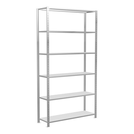 Schulte Grundregal Steckregal MULTIplus150 2500 x 1300 x 400 mm 6 Fachböden Kreuzstrebe RAL 7035 lichtgrau