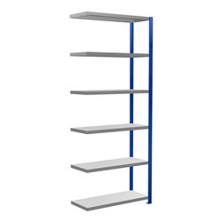 Schulte Anbauregal Steckregal MULTIplus250 2500 x 1000 x 400 mm 6 Fachböden Kreuzstrebe RAL 5010 enzianblau/verzinkt