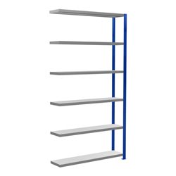Schulte Anbauregal Steckregal MULTIplus250 2500 x 1300 x 300 mm 6 Fachböden Kreuzstrebe RAL 5010 enzianblau/verzinkt