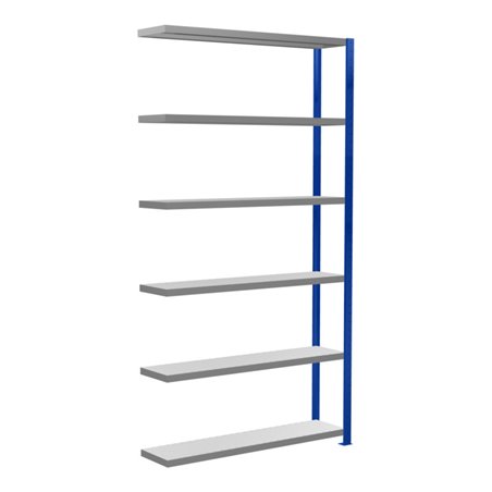 Schulte Anbauregal Steckregal MULTIplus250 2500 x 1300 x 300 mm 6 Fachböden Kreuzstrebe RAL 5010 enzianblau/verzinkt