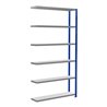 Schulte Anbauregal Steckregal MULTIplus250 2500 x 1300 x 300 mm 6 Fachböden Kreuzstrebe RAL 5010 enzianblau/verzinkt