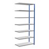 Schulte Anbauregal Steckregal MULTIplus250 3000 x 1300 x 600 mm 7 Fachböden Kreuzstrebe RAL 5010 enzianblau/verzinkt