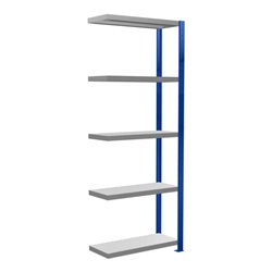 Schulte Anbauregal Steckregal MULTIplus250 2000 x 750 x 300 mm 5 Fachböden Kreuzstrebe RAL 5010 enzianblau/verzinkt/verzinkt