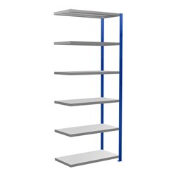 Schulte Anbauregal Steckregal MULTIplus250 2500 x 1000 x 500 mm 6 Fachböden Kreuzstrebe RAL 5010 enzianblau/verzinkt