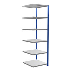 Schulte Anbauregal Steckregal MULTIplus250 2500 x 750 x 800 mm 6 Fachböden Kreuzstrebe RAL 5010 enzianblau/verzinkt/verzinkt