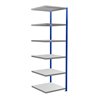 Schulte Anbauregal Steckregal MULTIplus250 2500 x 750 x 800 mm 6 Fachböden Kreuzstrebe RAL 5010 enzianblau/verzinkt/verzinkt