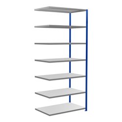 Schulte Anbauregal Steckregal MULTIplus250 3000 x 1300 x 800 mm 7 Fachböden Kreuzstrebe RAL 5010 enzianblau/verzinkt