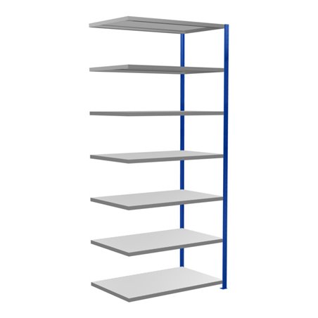 Schulte Anbauregal Steckregal MULTIplus250 3000 x 1300 x 800 mm 7 Fachböden Kreuzstrebe RAL 5010 enzianblau/verzinkt
