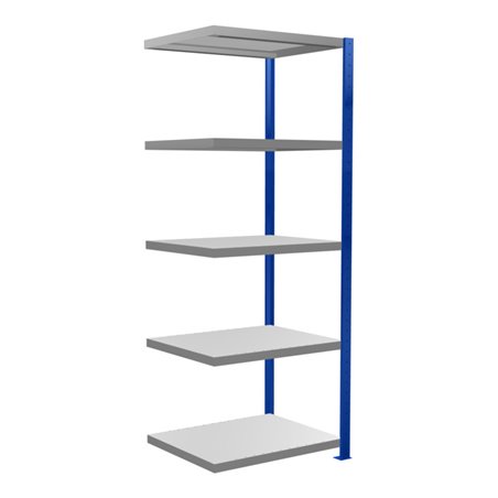 Schulte Anbauregal Steckregal MULTIplus250 2000 x 750 x 600 mm 5 Fachböden Kreuzstrebe RAL 5010 enzianblau/verzinkt/verzinkt