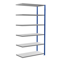 Schulte Anbauregal Steckregal MULTIplus250 2500 x 1300 x 600 mm 6 Fachböden Kreuzstrebe RAL 5010 enzianblau/verzinkt