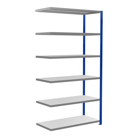 Schulte Anbauregal Steckregal MULTIplus250 2500 x 1300 x 600 mm 6 Fachböden Kreuzstrebe RAL 5010 enzianblau/verzinkt