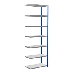 Schulte Anbauregal Steckregal MULTIplus250 3000 x 1000 x 500 mm 7 Fachböden Kreuzstrebe RAL 5010 enzianblau/verzinkt