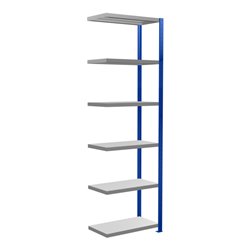 Schulte Anbauregal Steckregal MULTIplus250 2500 x 750 x 400 mm 6 Fachböden Kreuzstrebe RAL 5010 enzianblau/verzinkt/verzinkt