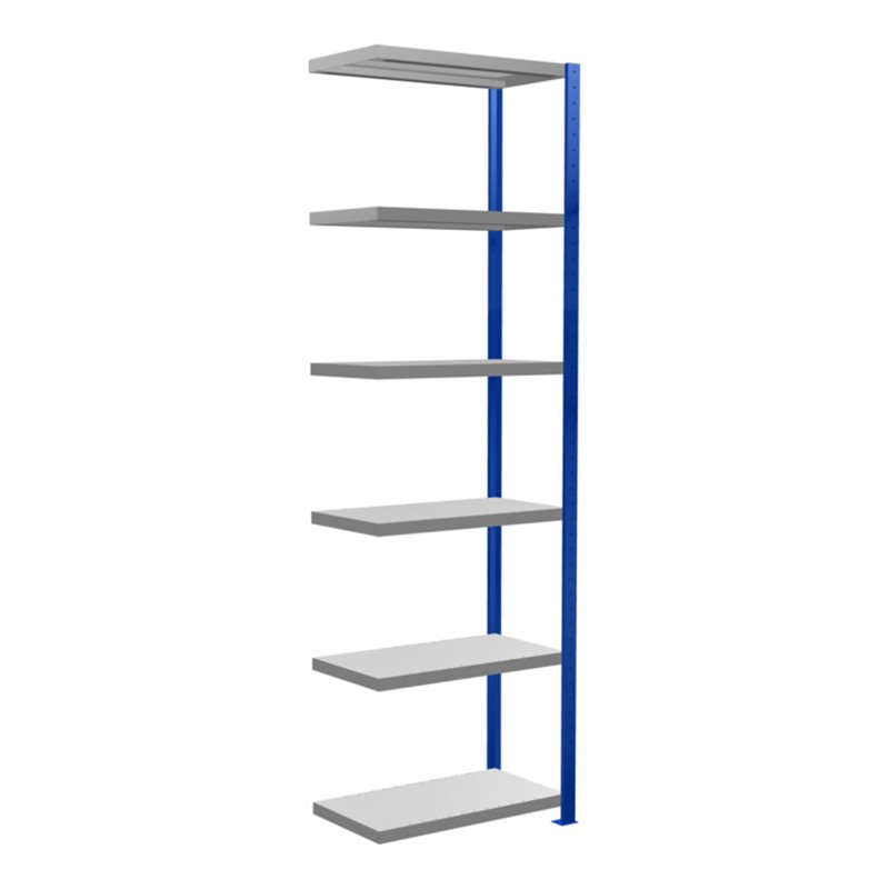 Schulte Anbauregal Steckregal MULTIplus250 2500 x 750 x 400 mm 6 Fachböden Kreuzstrebe RAL 5010 enzianblau/verzinkt/verzinkt