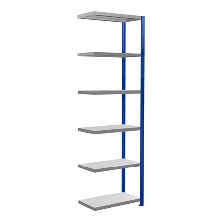 Schulte Anbauregal Steckregal MULTIplus250 2500 x 750 x 400 mm 6 Fachböden Kreuzstrebe RAL 5010 enzianblau/verzinkt/verzinkt