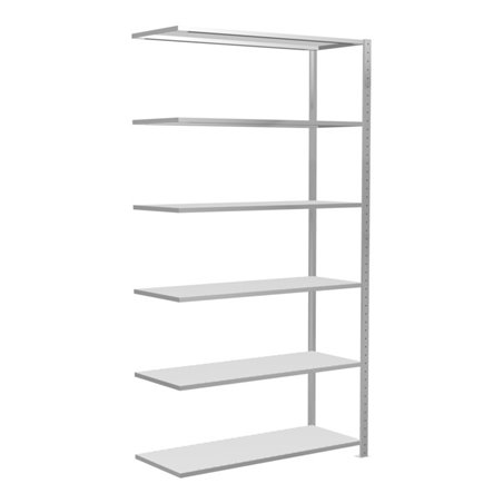 Schulte Anbauregal Steckregal MULTIplus150 2500 x 1300 x 500 mm 6 Fachböden Kreuzstrebe RAL 7035 lichtgrau