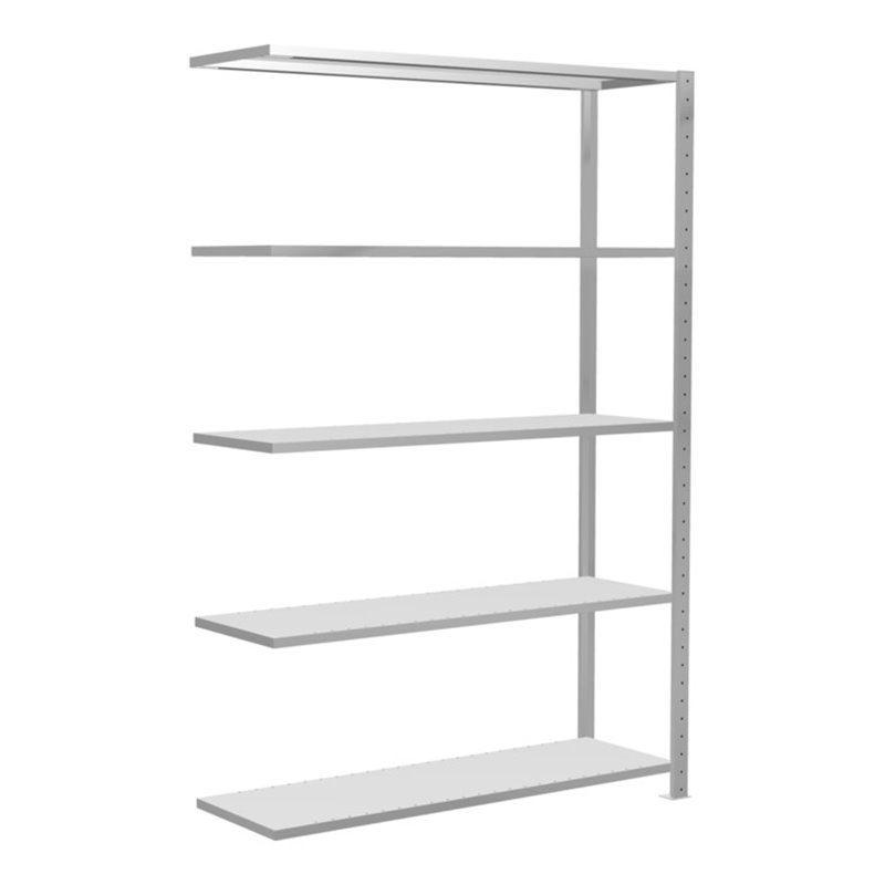 Schulte Anbauregal Steckregal MULTIplus150 2000 x 1300 x 400 mm 5 Fachböden Kreuzstrebe RAL 7035 lichtgrau