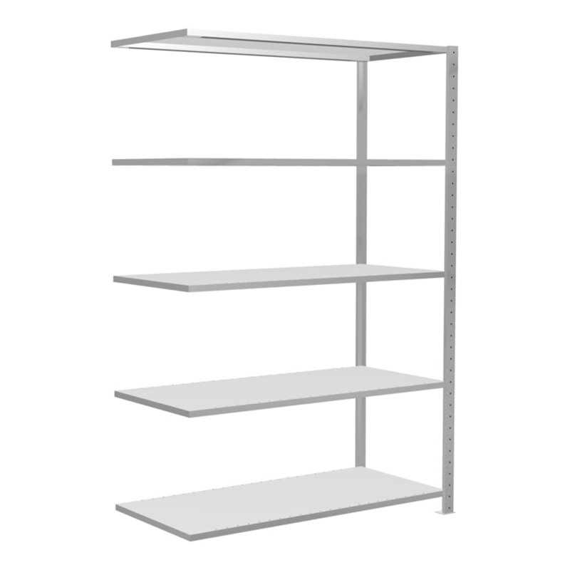 Schulte Anbauregal Steckregal MULTIplus150 2000 x 1300 x 600 mm 5 Fachböden Kreuzstrebe RAL 7035 lichtgrau